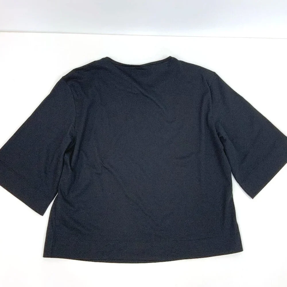 New Sisley Women's Black T-Shirt Floral Print Sz M - Picture 16 of 16